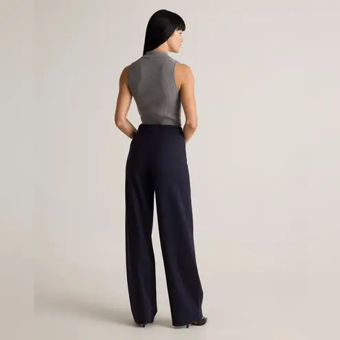 Quince Navy Ultra-Stretch Ponte Wide Leg Pants Size XS