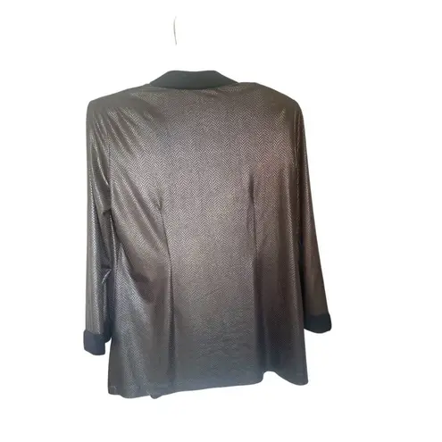 Misook NWT Dark Brown Open Front Snake Print Cardigan S