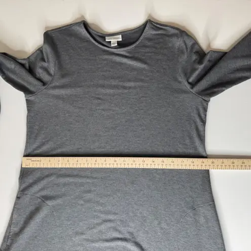 J Jill Pure Jill Luxe Tencel Knit Mini Dress Small Gray Long Sleeve Minimalist