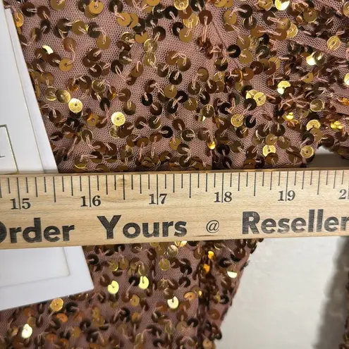 Mac Duggal style 94016 3D hanging disco Sequin copper Evening party Dress SZ 12