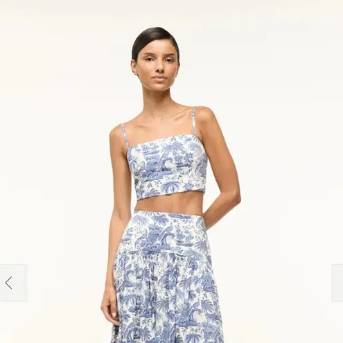 BNwT Staud Blue and White Federico Toile Tank Top Size Large