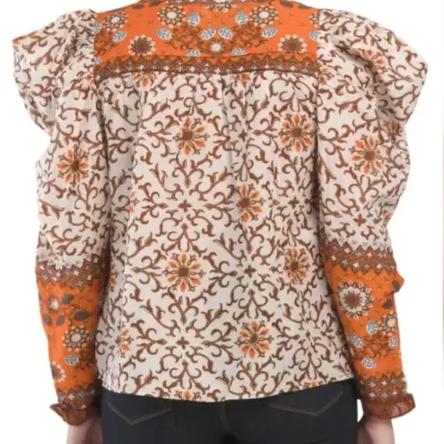 House of Harlow  Long Sleeve Puff Shoulder Top Size Medium