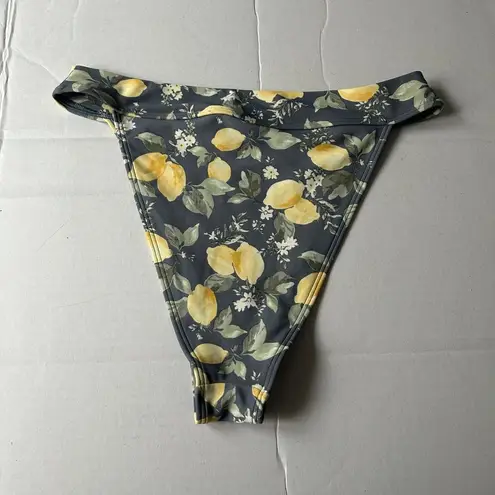 Abercrombie & Fitch  Lemon Print High Leg Cheeky Bikini Bottom sz M