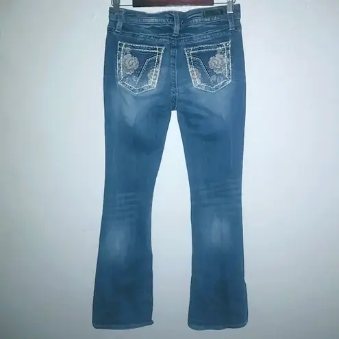 Vigoss  28x32 Distressed Boot Cut Cross-Stitch embroidered Pockets Jeans