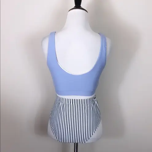 Striped Blue Tankini Bikini Set NWOT Size M