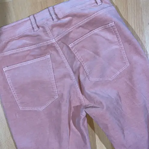 Rebecca Taylor Mauve/Blush Pink La Vie Velvet Like Skinny Cropped pants size 24