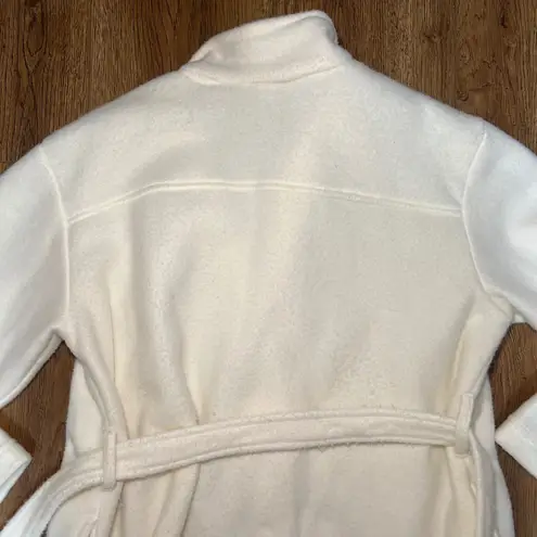 Liebeskind VTG LIEBE Cream Fleece Shawl Collar Belted Jacket Coat Made in USA Womens Large