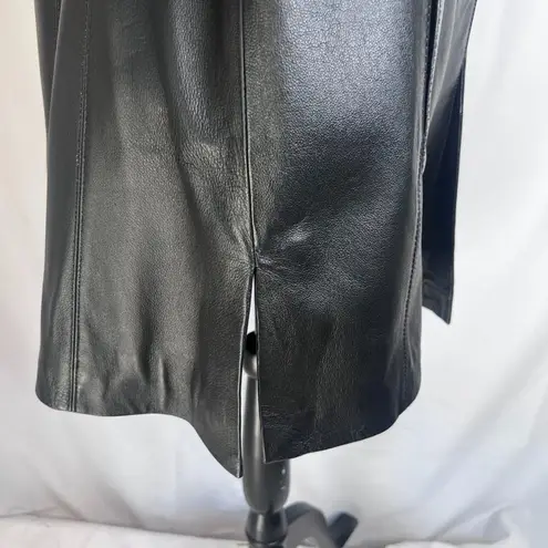East 5th Black Genuine Leather Longline Boyfriend Leather Jacket Size Small