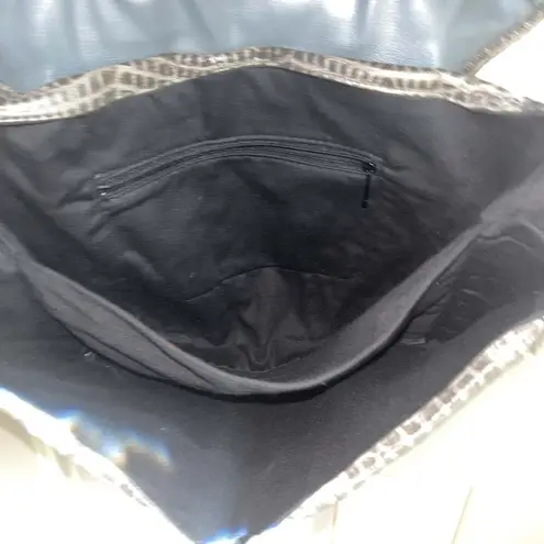 Vintage Sharif Black Croc Embossed Leather Shoulder Bag Gray