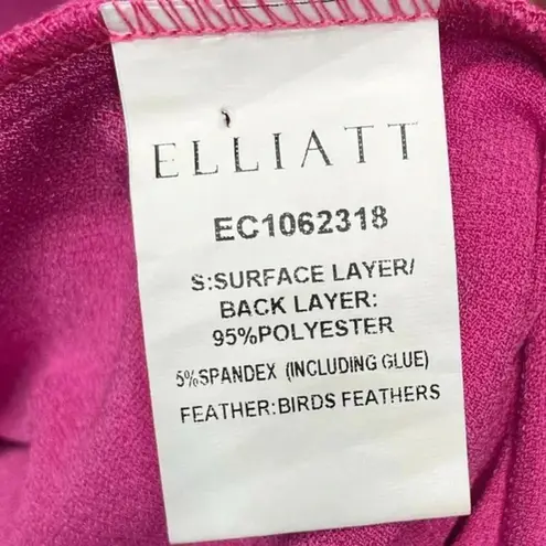 Elliatt NWT Paulina Pink Mini Dress Size Medium Feather Trim