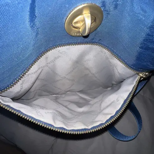 Baggallini Hanover Crossbody Bag Blue Nylon Turn Lock Adjustable Strap Medium