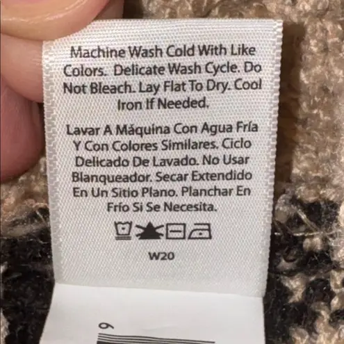 Time and Tru Cowl Neck Boucle Poncho Fringe Cape Heritage Plaid Women’s L - Image 9