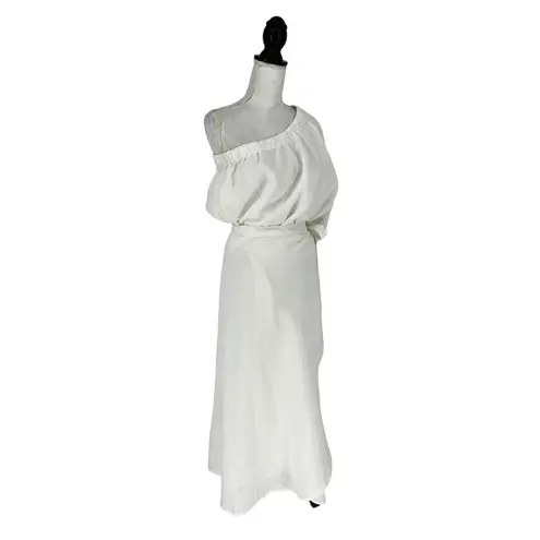 Seafolly Linen Cold Shoulder Top & Skirt Set in White