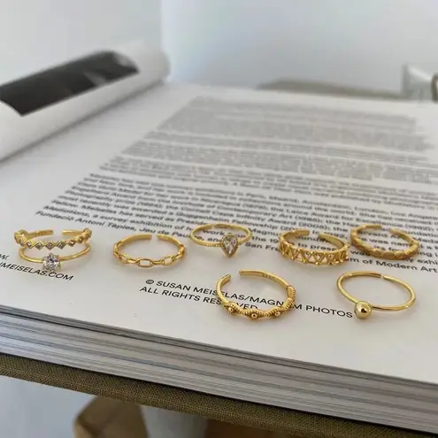 Boutique Unisex Cuban Chain 14k Yellow Gold-Plated Ring Adjustable Band Size Small