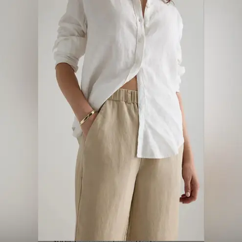 Quince European Linen Pants Driftwood Beige Khaki Size XS