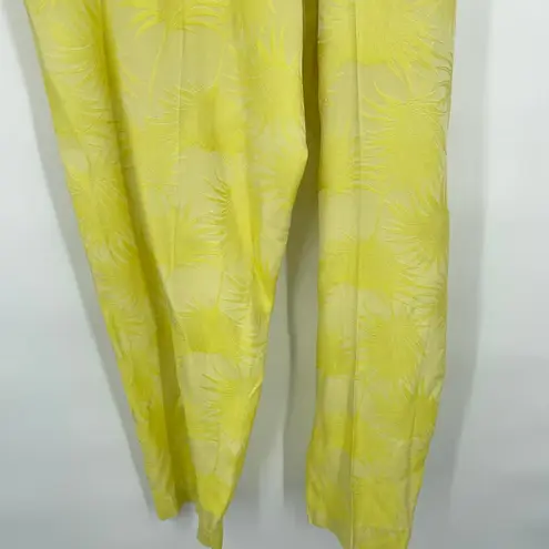 Equipment Joele Paperbag Waist Tie Cropped Pants Green Shine Yellow Size 10 NWT
