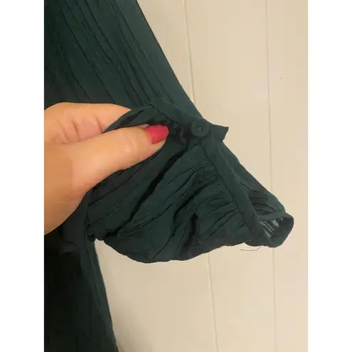 COS Seersucker Knee Length Long Sleeve A-line Dress in Green 10/12