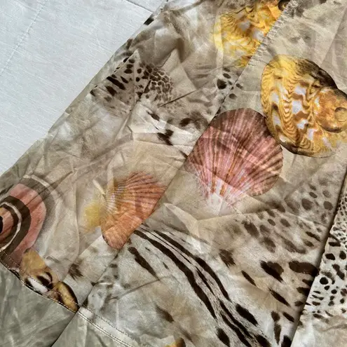 Tan shell print boho skirt with unique design Size UK 12 Size M - Image 3