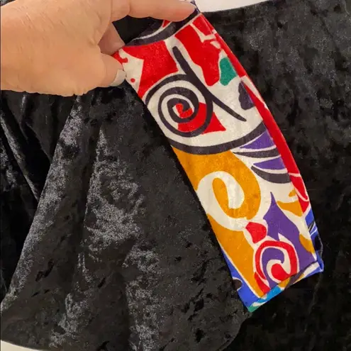 Natori Vintage II Black Crushed Velvet Dress