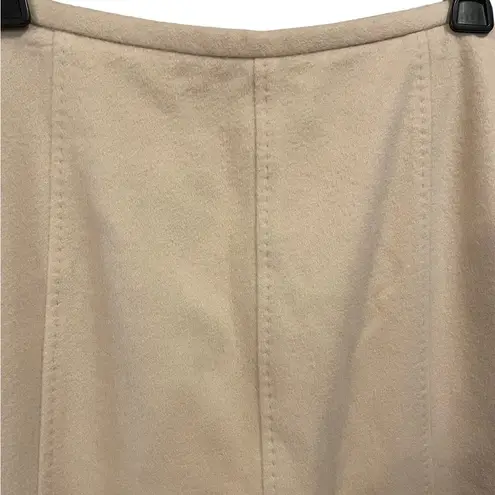 Ann Taylor  Vintage 90s Cream Cashmere Wool Business Casual Classic Luxury Skirt