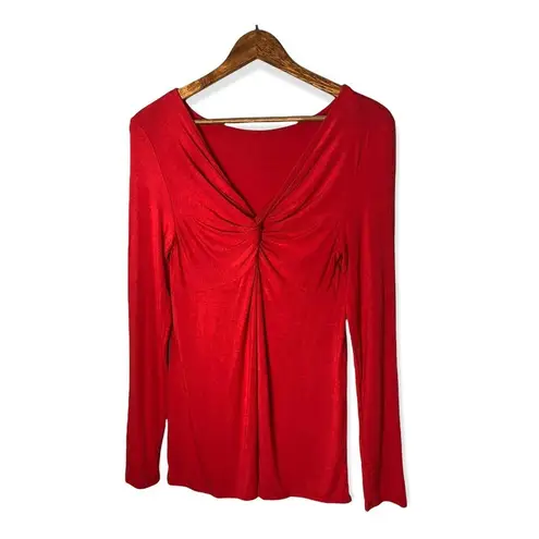 Halogen  Long Sleeve V-neck Knot Twist Back Top