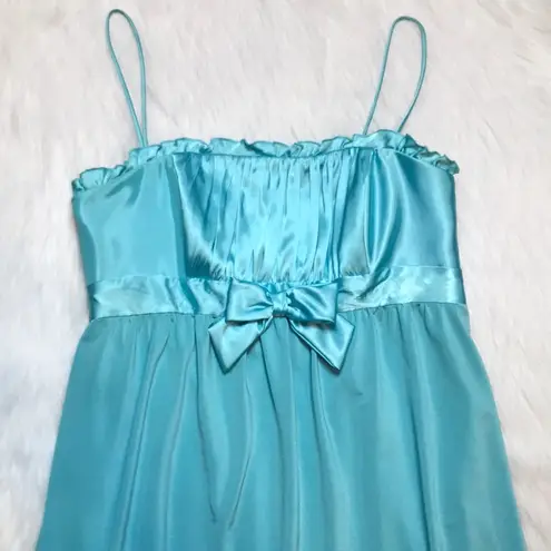 Jessica McClintock for Gunne Sax Baby Blue Bow Front Bubble Dress