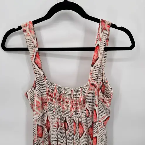 Fresh Produce Midi Dress Womens Medium White Red Southwest Print Rayon Blend