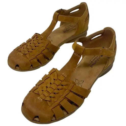 Comfortiva “Persa” Women’s Size 10N Narrow Tan Brown Leather Fisherman Sandals