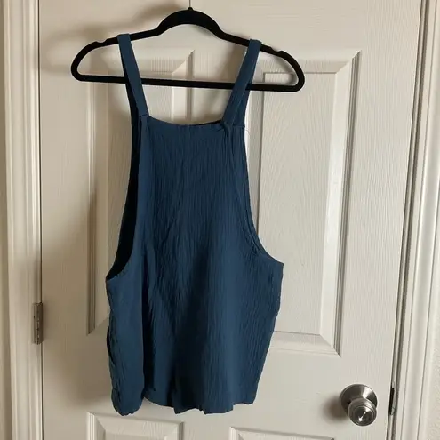 Teal Sleeveless Romper with Pockets Blue Size XS