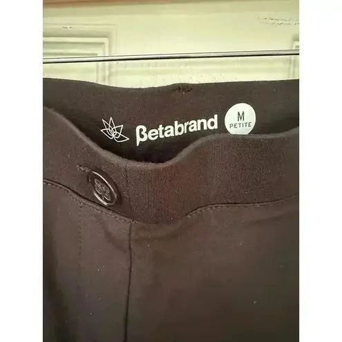 Betabrand Black Dress Pant Yoga Capri
Medium Petite meshed and scalloped calf