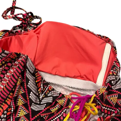 by Becca Virtue Geometric Tribal Handkerchief Tankini Swim Top size D