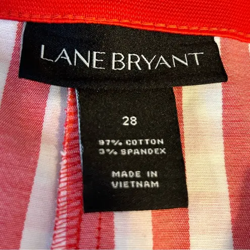 Lane Bryant Woman Red & White Gingham Checkered Shorts Plus Size 28