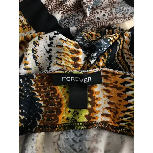 Forever Shift Dress Womens Rainbow Striped Boat Neck Long Sleeve Pullover Medium