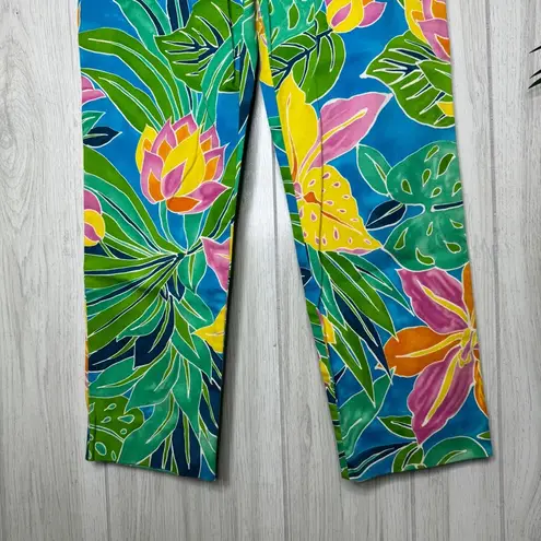 Ralph Lauren Lauren  Vibrant Tropical Print Vacation Crop Ankle Pant size 4