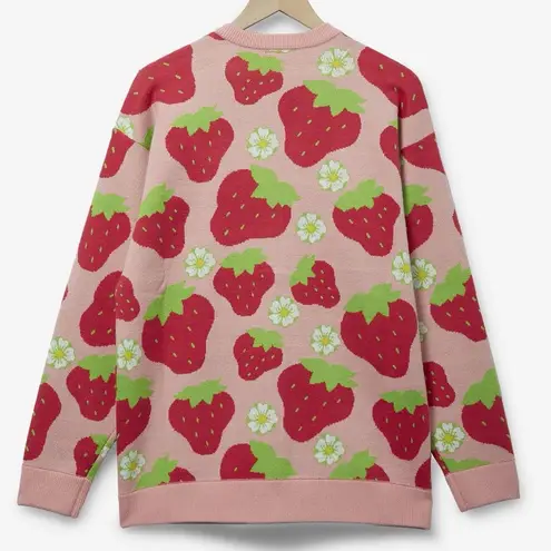 Strawberry Shortcake Allover Strawberry Print Women's Cardigan (Medium)