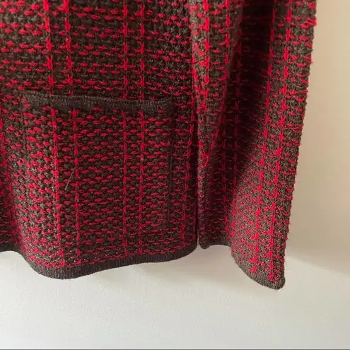 Vintage San Remo Knit Two Piece Tank Jacket Combo Red Size M