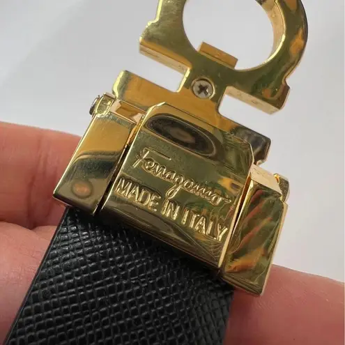 Salvatore Ferragamo Black and Gold leather Belt