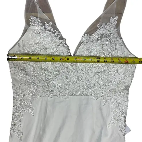 NWT Lulus Precious Promise White Satin Embroidered Lace Mermaid Maxi Dress XL