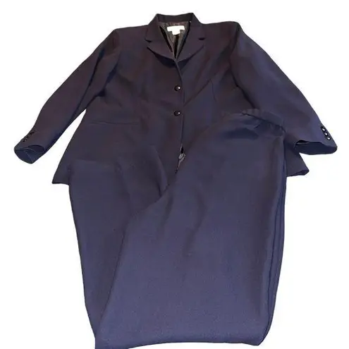 Pendleton Women’s 2 Pc Pant Suit Blazer Size 10 Pants Size 8 Navy Blue 100% Poly
