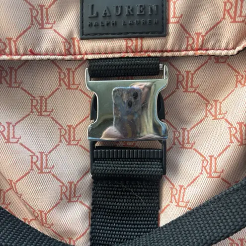 Pink Designer Ralph Lauren Weekender Overnight Signature Nylon Duffel Bag Logo