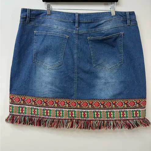 C Est.1946 Embroidered Denim Skirt