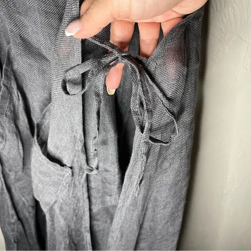 Isona Linen Designs Gray Gauze Pinafore Apron Lagenlook Asymmetrical Smock Dress Size undefined