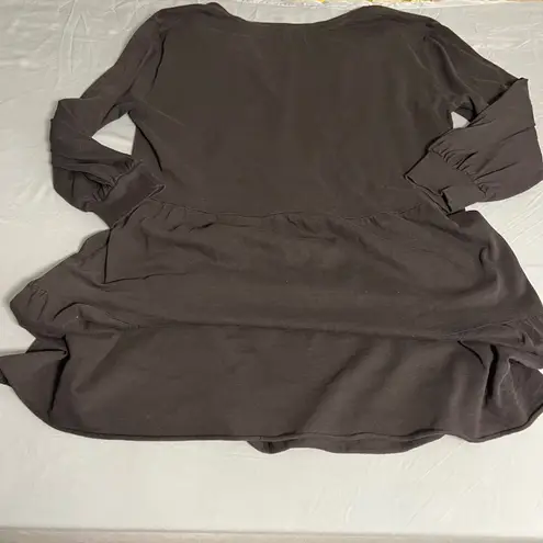 Nation Ltd Tiered Mini Dress V-Neck Long Sleeve Casual Black Dress Size L. orA4