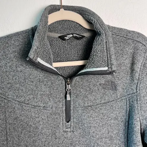 The North Face  Women’s‎ Grey Fleece 1/4 Zip Pullover Sweater Large Long Sleeves