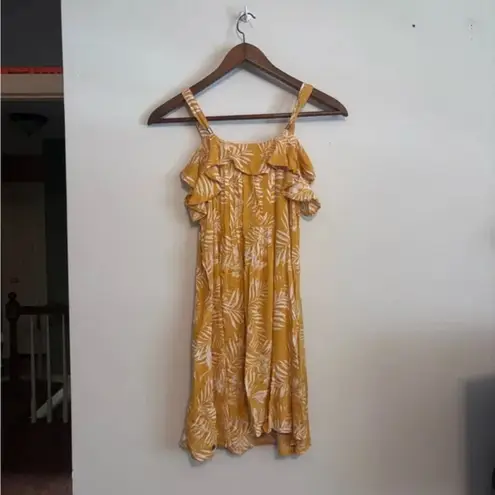 Roxy  Yellow Floral Palm Beachy Strappy Sun Dress