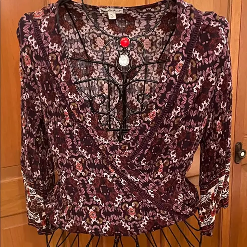 About A Girl πππBOGOHO πππFloral Wrap Top - Purple and Red-Medium - Image 2