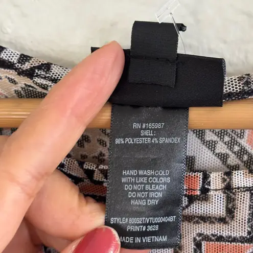 Chic Geometric Print Tunic Top Pink Size M