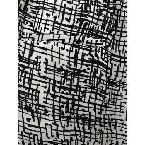 Nili Lotan Silk Pleated Pull On Cropped Pants Black /White Size Medium