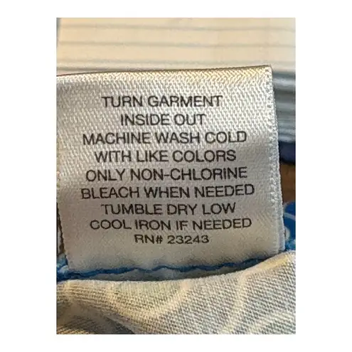 New York & Co Patterned Blue Shorts Geo Print Casual Preppy Cute Women Size 8