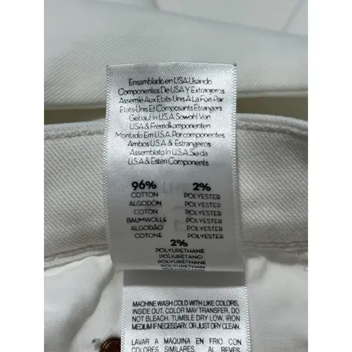 Mother The Insider Crop Step Fray White Denim Jeans Raw Hem Glass Slipper 25